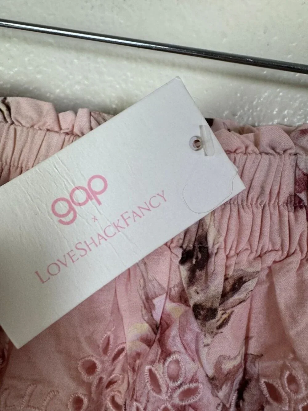 NEW Gap x LoveShackFancy‎ Floral Pink Eyelet Skirt Kids Size Large Pullon Floral
